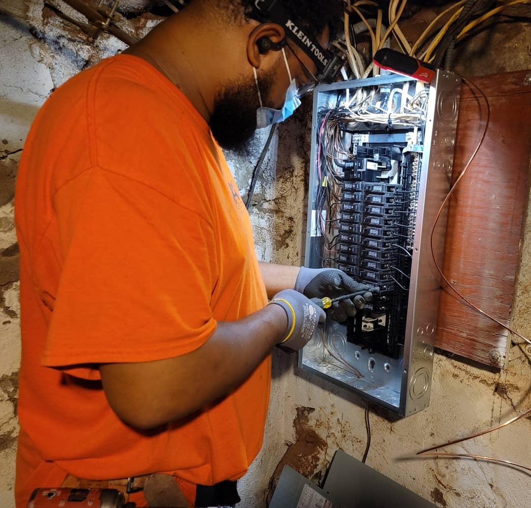 electrician upgrading panel