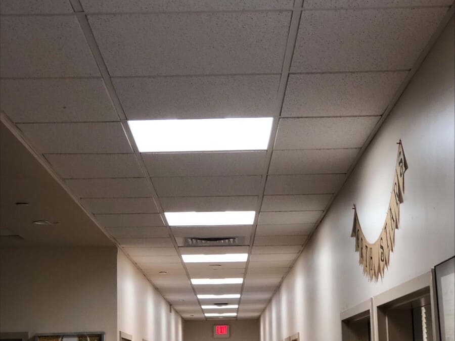 AM electric partnered with PECO to update all the lighting to LED lights throughout the entire building